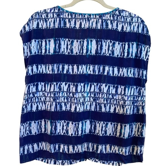 Lucky Brand Blue White Embroidered Boho Sleeveless Top Women’s Sz S - Picture 2 of 3